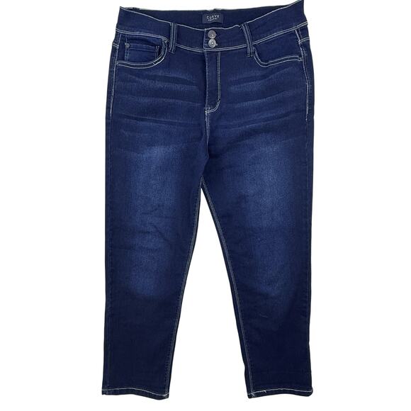 Curve Appeal Denim - Curve Appeal Jeans Womens 12 High Rise Skinny Crop Comfort Waist Tummy Tucking